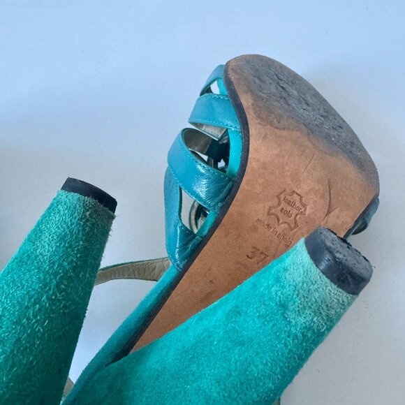 REISS Turquoise Heel Sandals - Picture 9 of 10